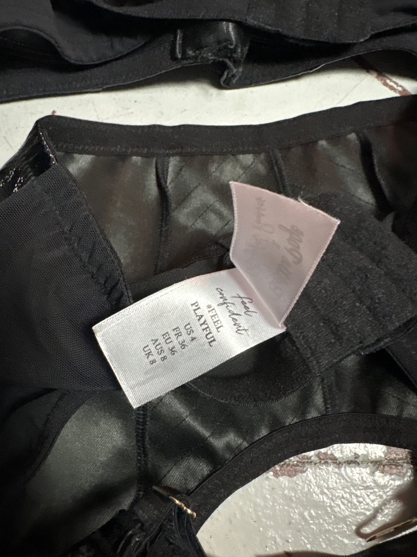 Bettie Page Vinyl Bra and Garter