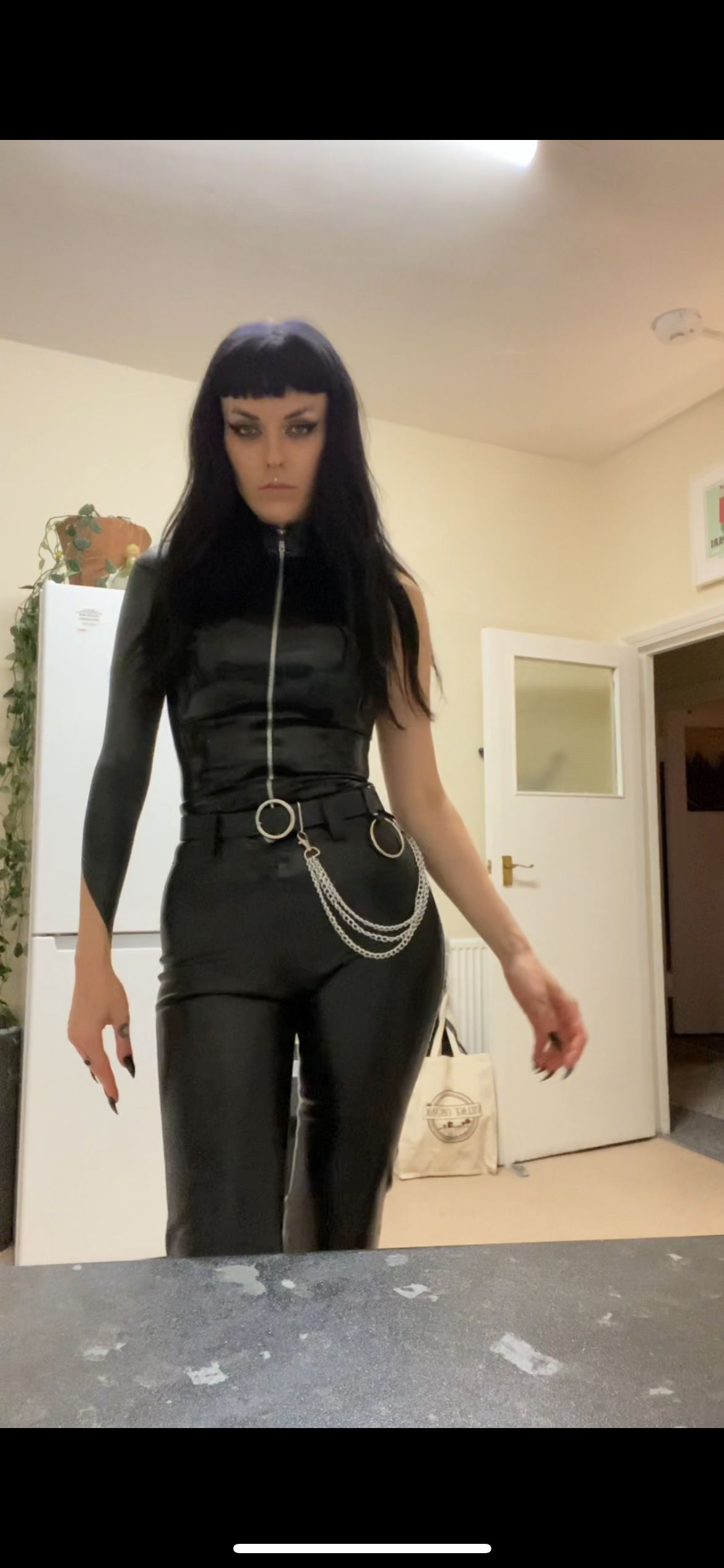 Latex Bootcut Trousers