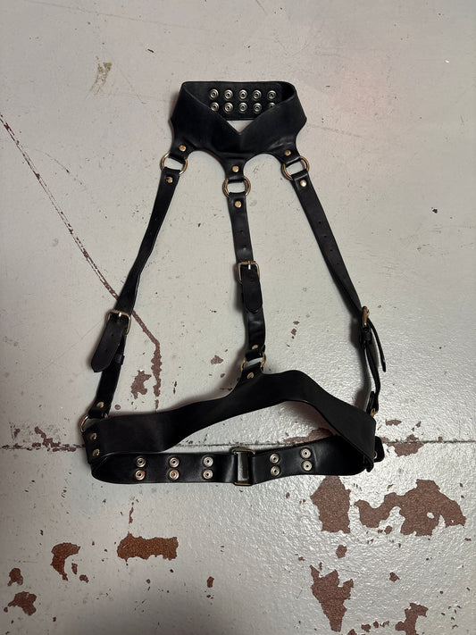 Leather Rose Gold Chest Harness