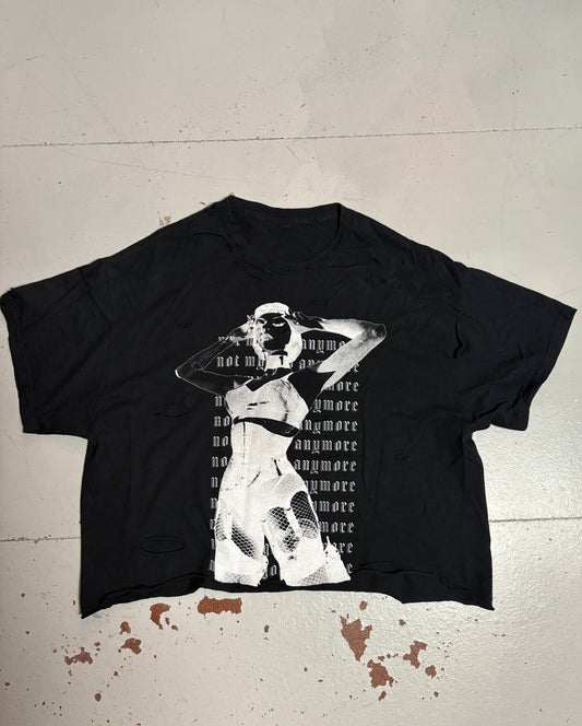 NOT MY GOD CROP DISTRESSED TEE