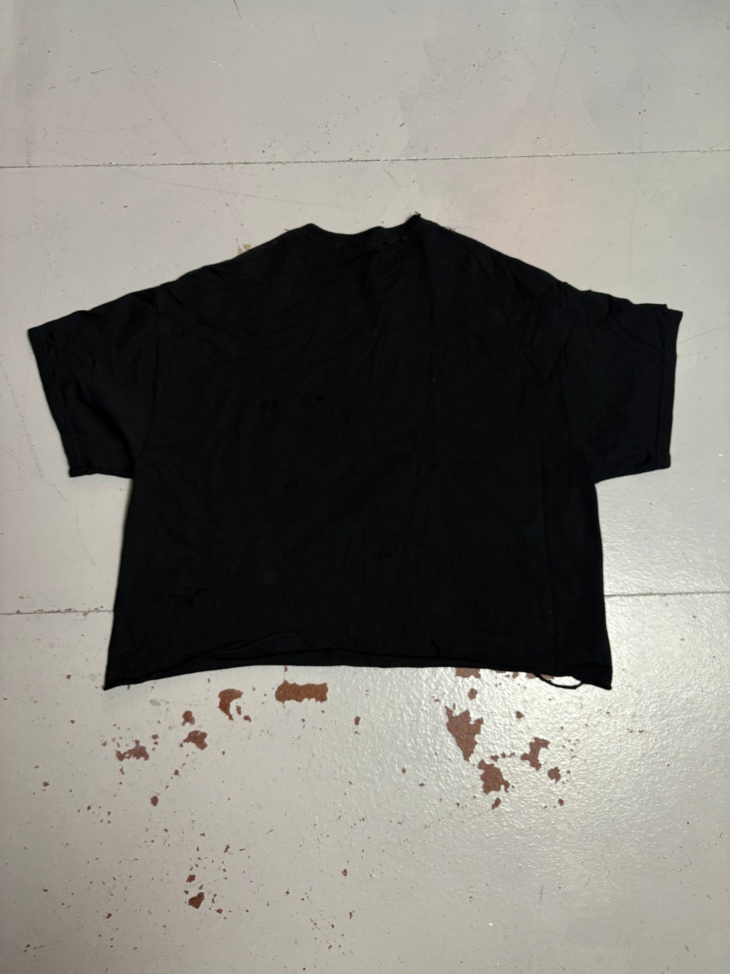 NOT MY GOD CROP DISTRESSED TEE