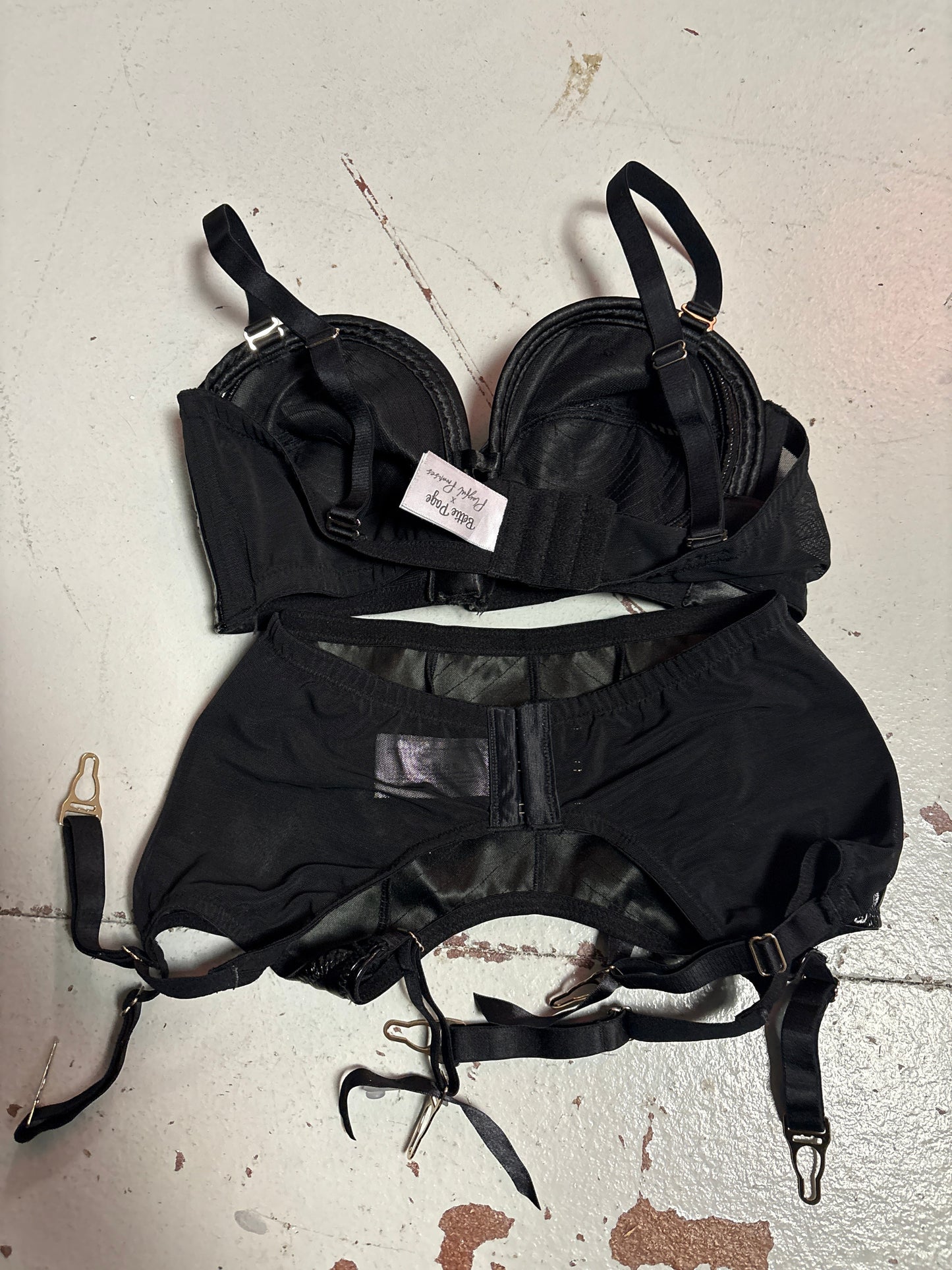 Bettie Page Vinyl Bra and Garter