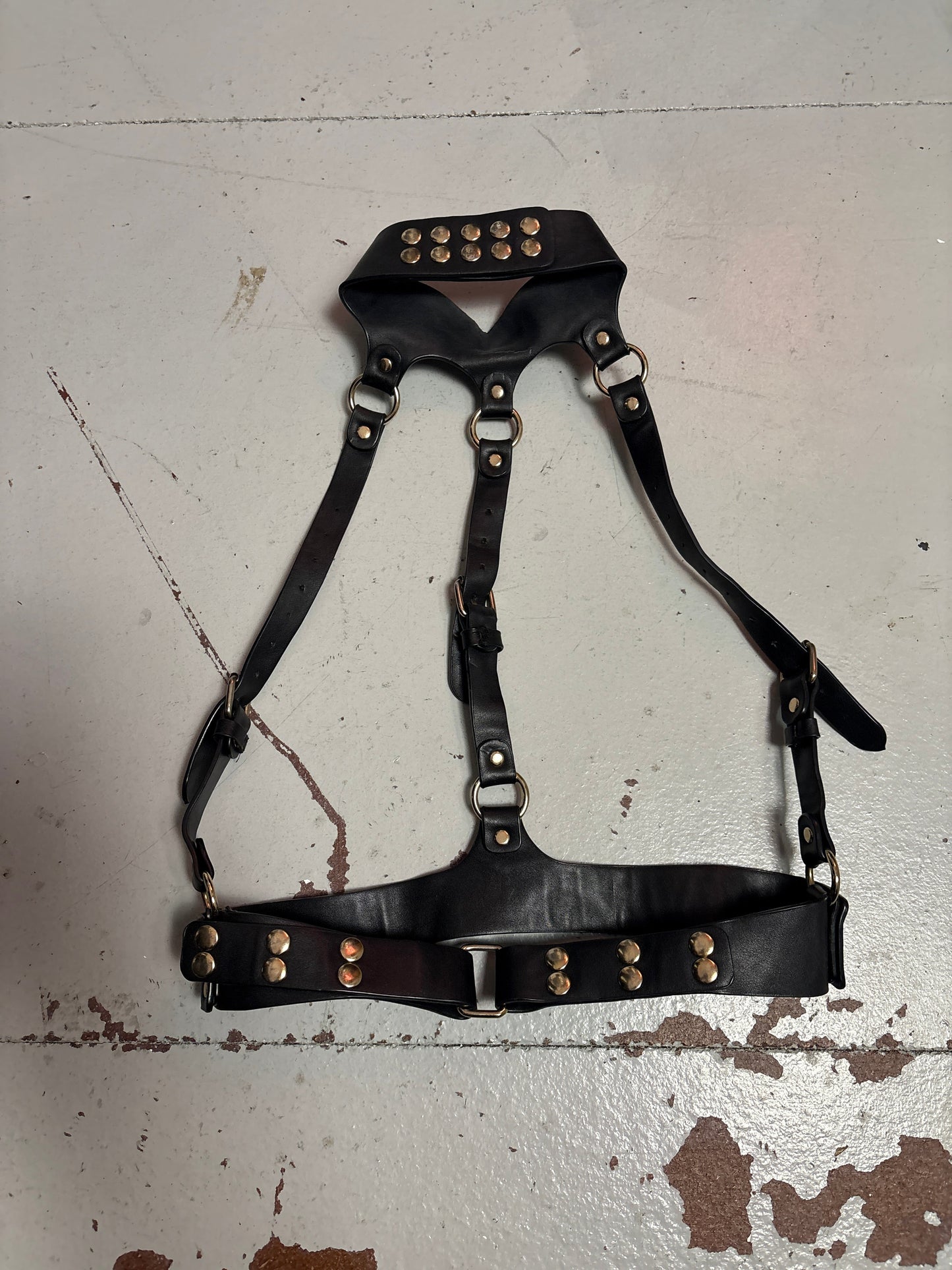 Leather Rose Gold Chest Harness